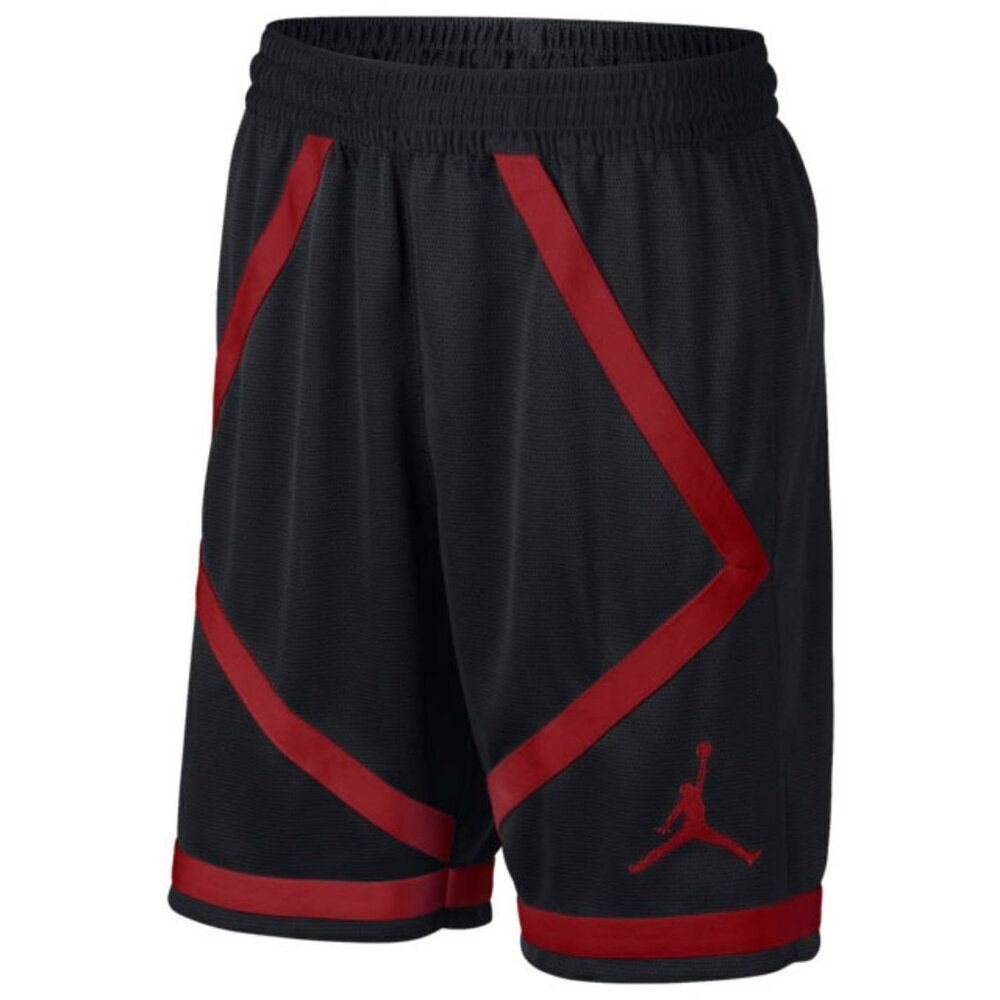 Nike Air Jordan boys Black & Red Nylon Basketball Shorts Size Large
